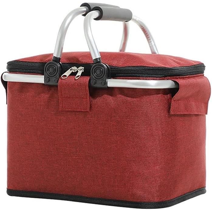 Sac Isotherme Repas, 12L Pochette Isotherme, Double Couche Sac De Pique- Nique Pliable Grande Capacité, Pique Nique, Plage, GLACIERE - Maison