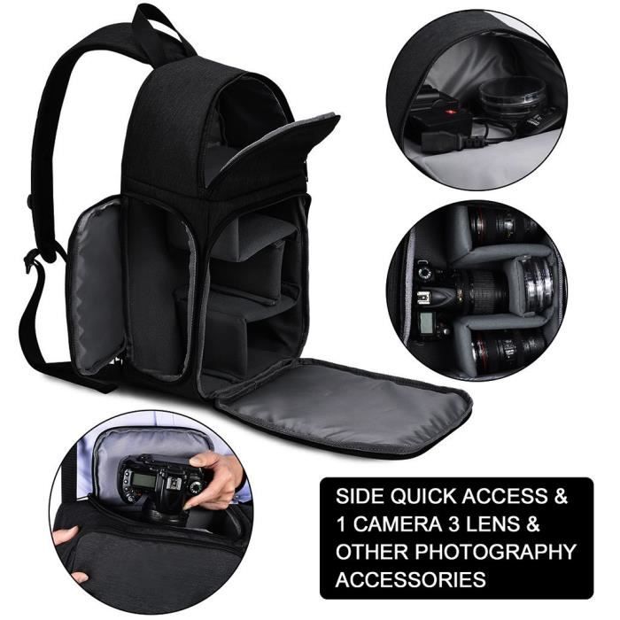 Clip Rapide Pour Appareil Photo Reflex – Aluminium Gris – Fixation Sac à Dos & Ceinture