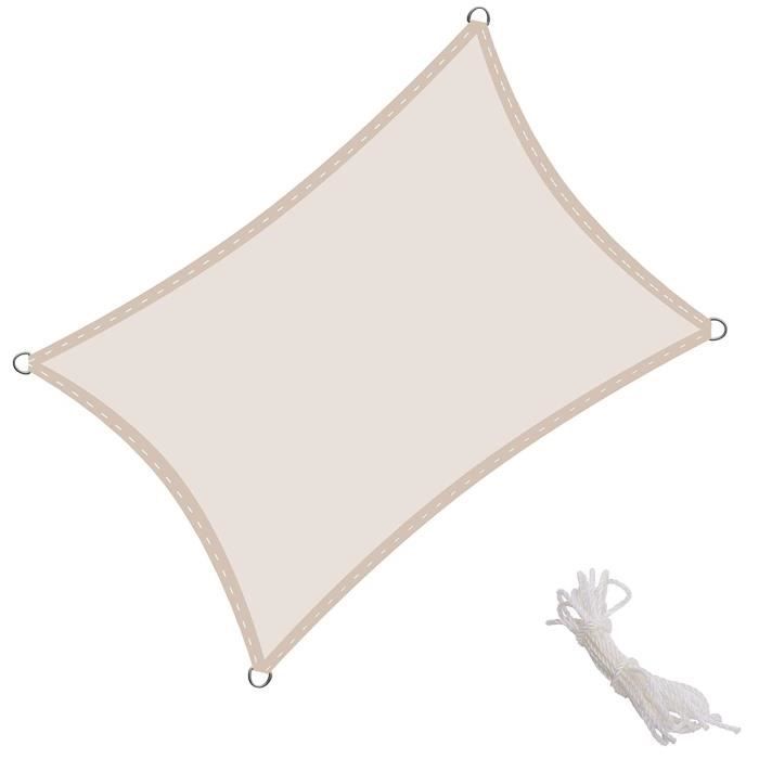 Une Protection des Rayons UV Couleur Crème KingShade 2x3m Voiles dombrage Rectangulaire PES Tissu imperméable à leau 
