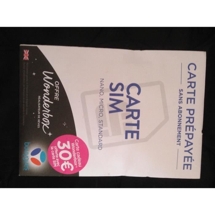 Carte sim Bouygues Cdiscount Téléphonie