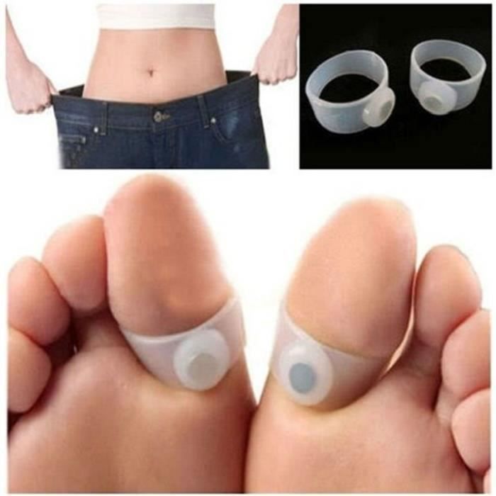 2 Paire 4 Pcs Anneau Bague D Orteil Magnetique En Silicone Perte