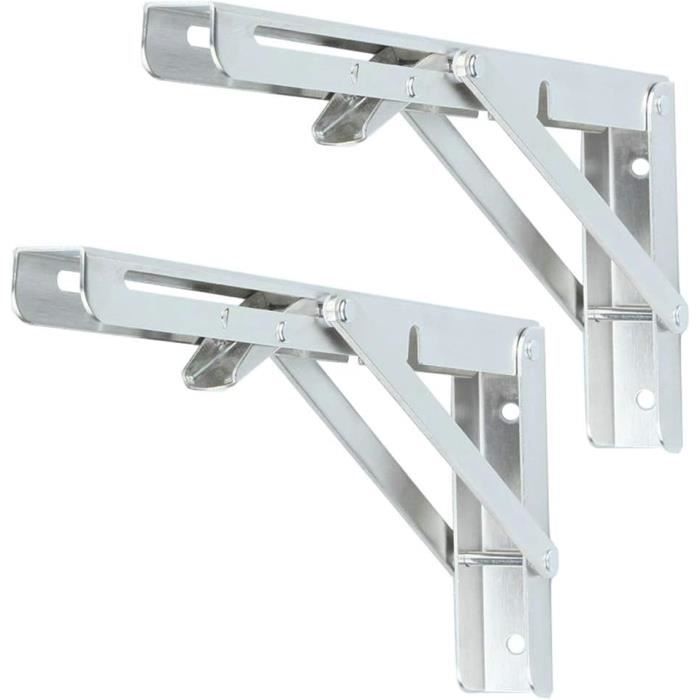 Zaleonline® Lot De 2 Équerre Pliante 25cm, Support D' Étagères Pliants