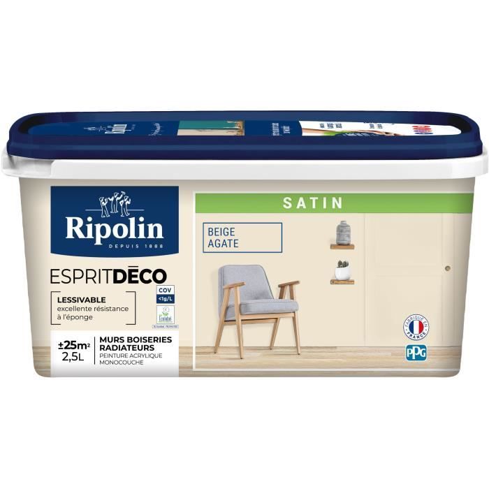 Ripolin Peinture - ESPRIT DECO MULTI-SUPPORTS - Beige Agate - Satiné - 25L