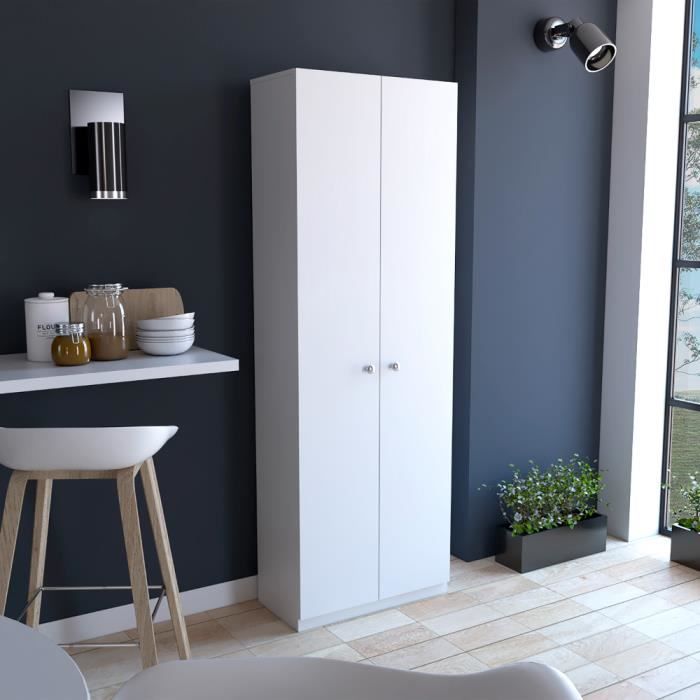 Armoire de cuisine haute 2 portes rovigo Blanc Largeur 60.0 x Hauteur 180.6 x Longueur 30.0