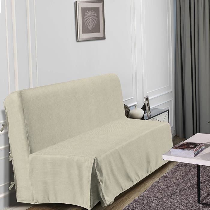 Best Interior Housse de BZ Aspect Lin Dimensions 140x190cm Bleu