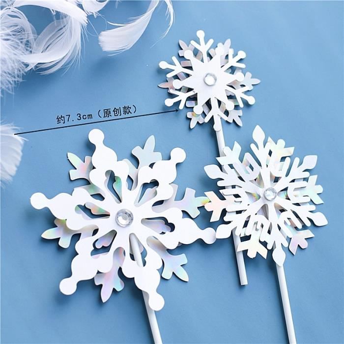 Bleu Glace Flocon De Neige Chateau Petite Princesse Fille Joyeux Anniversaire Gateau Topper Princesse E 3pc Set B Hj Cdiscount Maison