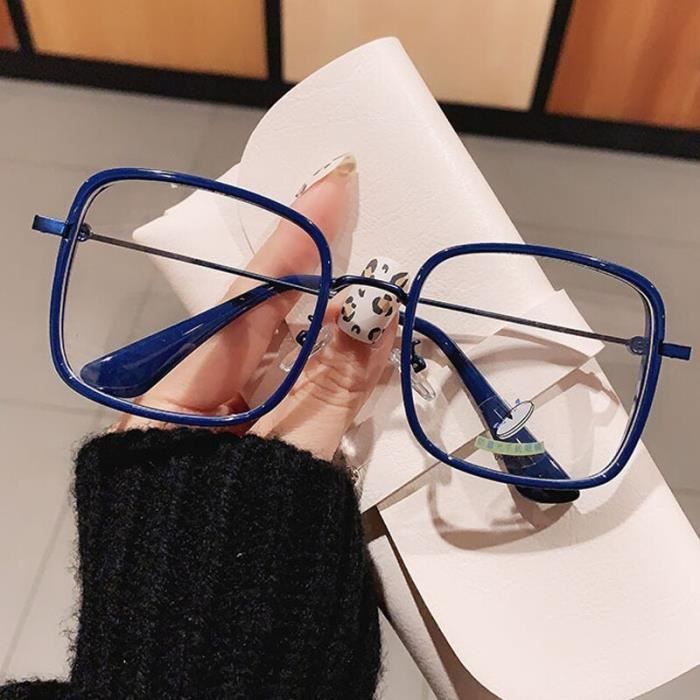 2020 luxe marque Anti bleu lumiere lunettes cadre pour femmes Vintage alliage carre surdimensionne lunettes femme o blue THJR1299 Achat Vente lunettes de soleil Femme Cdiscount