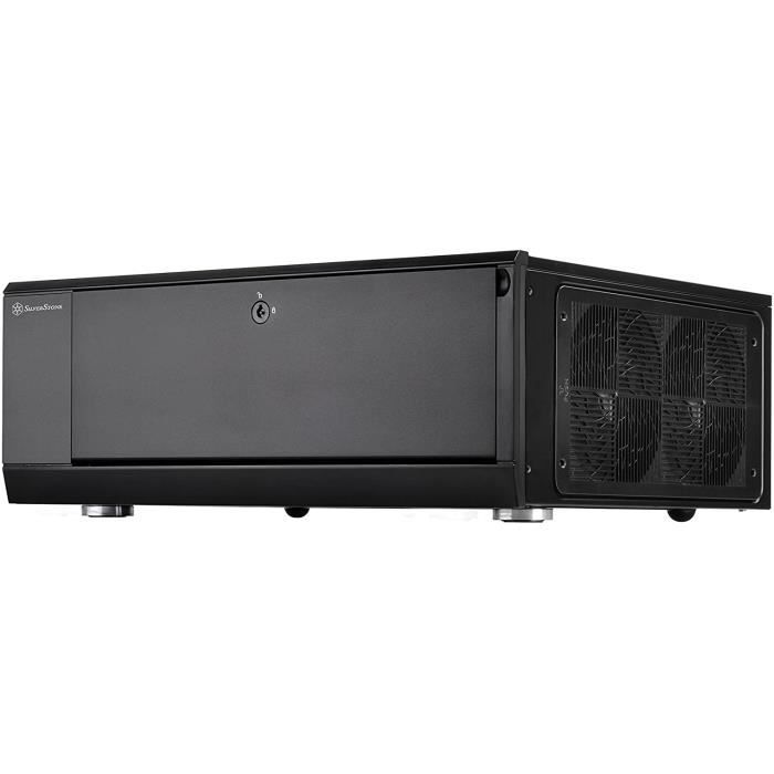 SilverStone SST-ML03B - Boîtier PC Slim HTPC Micro ATX Noir | Silencieux, 3x3.5" HDD, 4x80mm Fans