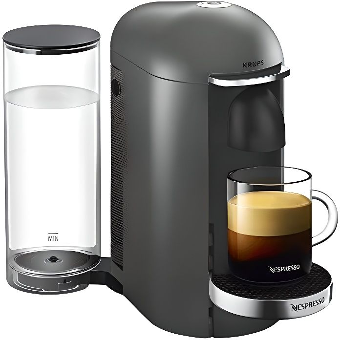 Machine expresso Krups Vertuo Plus titane Nespresso 5 tailles de tasses 1,8L Capsule