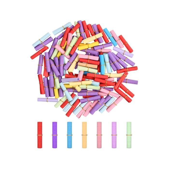 100 Pièces Petits Messages Rouleaux de Papier à Vœux Porte-bonheur ...
