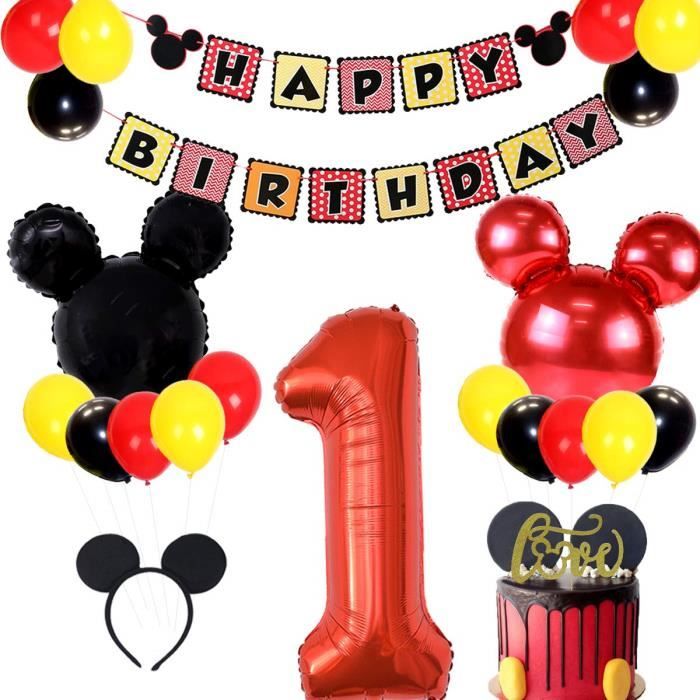 JOYMEMO Les Fournitures de Fête de Mickey Mouse pour Le Premier Anniversaire  Comprennent des Bannières, des Ballons en Aluminium - Cdiscount Maison