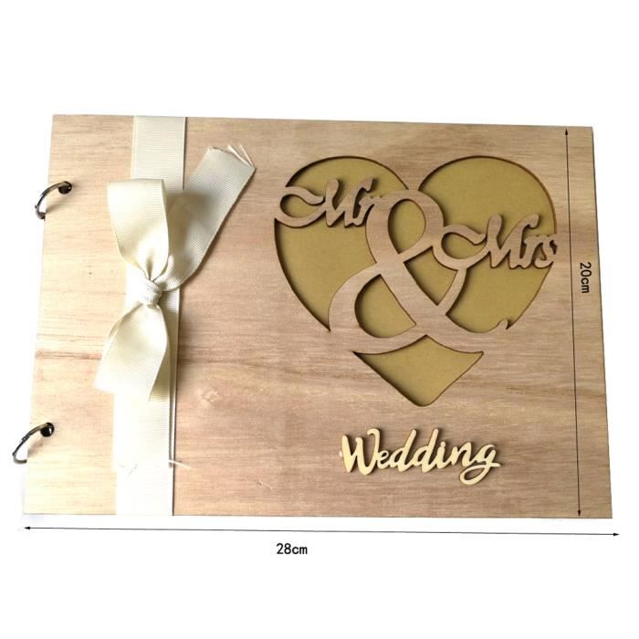Livre D Or Mariage Bois Champetre Coeur Mr Mrs Love Decoration Mariage Champetre Diy Conception Jm01457 Achat Vente Livre D Or Livre D Or Mariage Bois Cdiscount