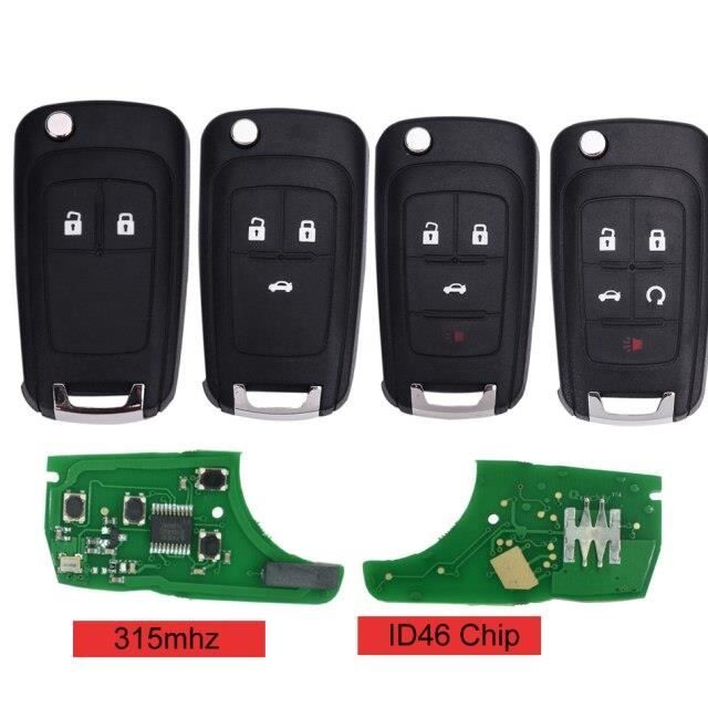 Clé télécommande de voiture 3-4 MHz, 2-315-5 boutons, vierge, pour Chevrolet Malibu, volvo, Cruze, Aveo, Spark Sail, ala*QK0497
