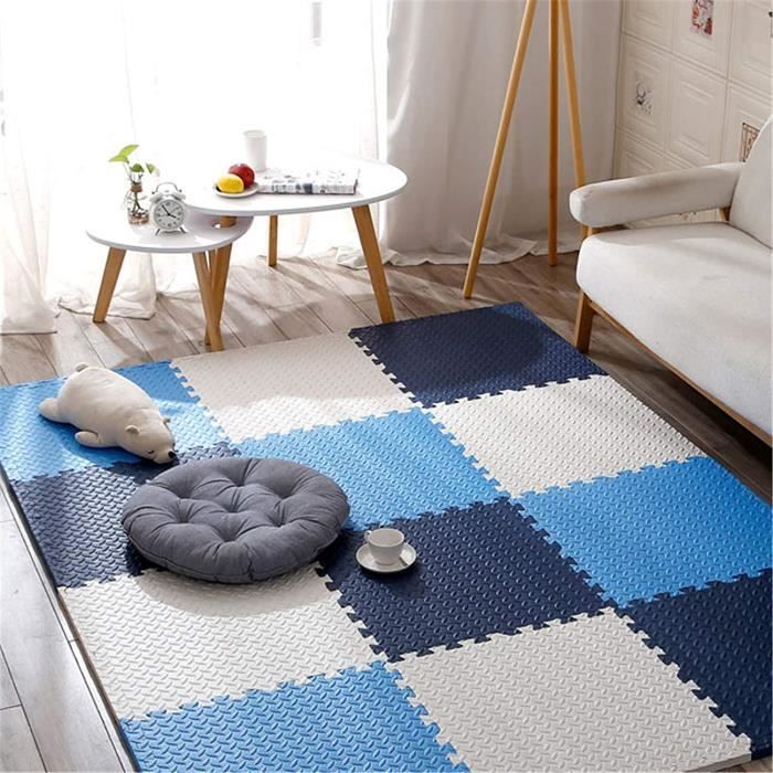 EVA Puzzle Tapis Mousse Bebe, Tapis De Jeux Épais pour Dalles en Enfant, Réversible Étanche À l