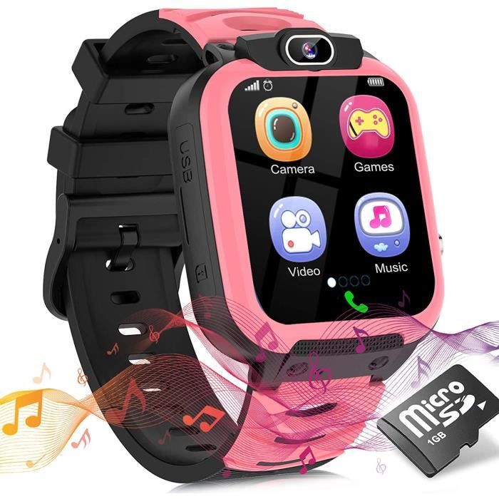 Montre connectée GENERIQUE Montre intelligente enfant - smartwatch enfant  avec téléphone sos musique jeux caméra chronomètre réveil calendrier mode  scolaire écran tactile lampe