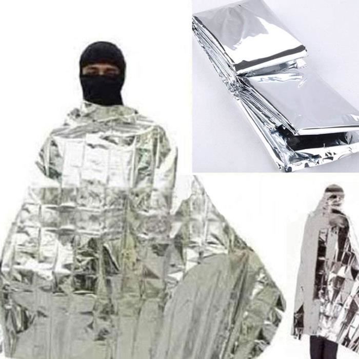 Couverture de premiers secours pour le camping, couverture de survie en aluminium pliable, pas