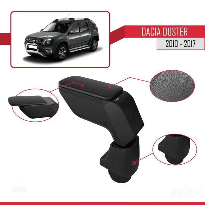 Accoudoir Coulissant Central pour Dacia Duster 2010-2017 Console de Rangement Compartiment Similicuir NOIR 93