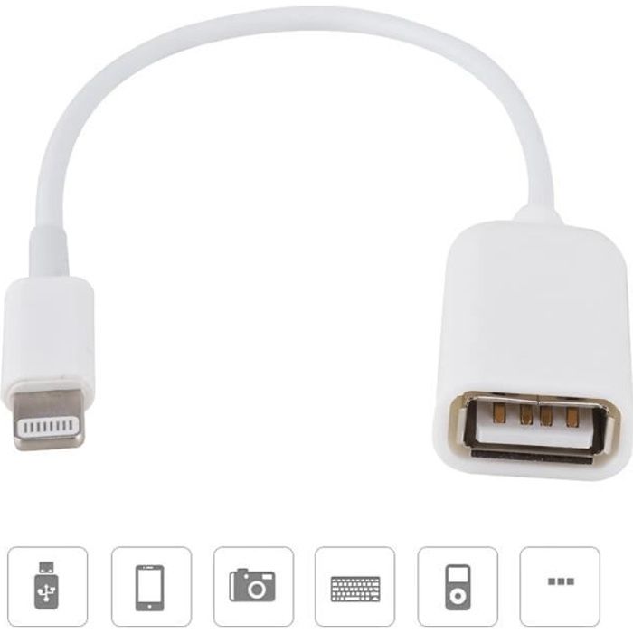 Dioche cordon adaptateur OTG pour iPhone Câble de données OTG / cordon adaptateur, ligne de données USB OTG pour iPhone