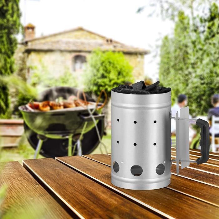Cheminée D'Allumage Relaxdays Pour Barbecue - Allume Charbon En 20 Min - Acier Galvanisé 27x16 Cm - Poignée Sécurisée
