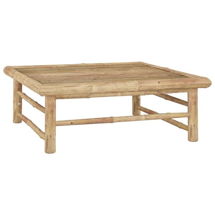 betteve - table de jardin 65x65x30 cm bambou