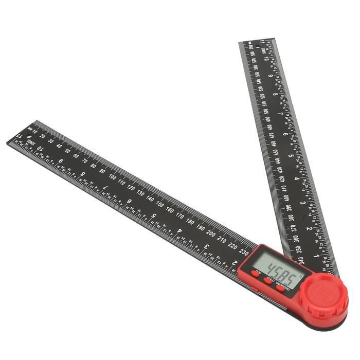 Rapporteur Numérique électronique Avec Règle 0-200mm - Acier Inoxydable, écran LCD, Précision 0.05°