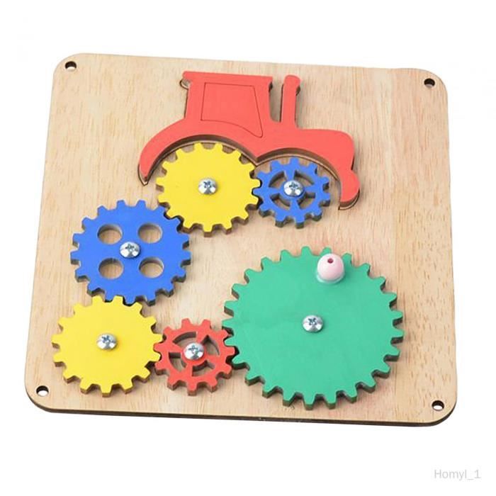 Folpus Montessori Busy Board - Jouet Éducatif Motricité Fine Engrenages Tracteur Pour Enfants