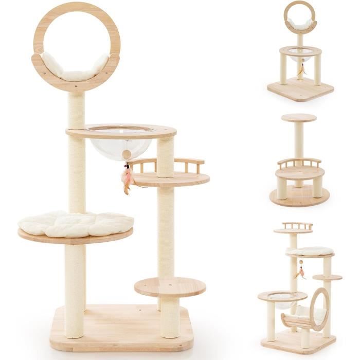 Meilleurs prix pour COSTWAY Arbre à Chat Multi-Niveaux Convertible 4 en 1, Tour à Chat avec Griffoir, Tapis Amovible, Centre d'Activités pour Chaton