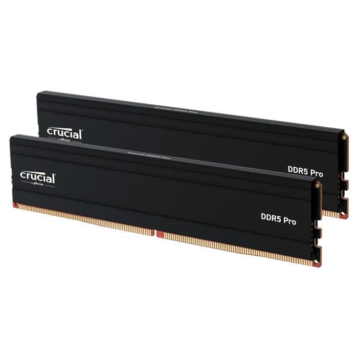 Mémoire RAM – CRUCIAL – DDR5 PRO – Kit 64 Go (2 x 32 Go) – 5600 MT/s – UDIMM – CL46 – CP2K32G56C46U5