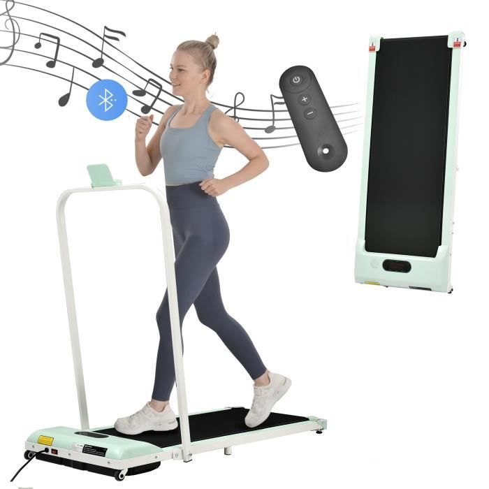 Tapis De Course Pliable 2 En 1 - 3.0 CV, Télécommande, LED - Pour Maison Et Bureau