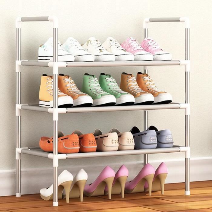 duokon étagère à chaussures empilable étagère à chaussures multicouche en plastique empilable meuble chaussures 3 couches