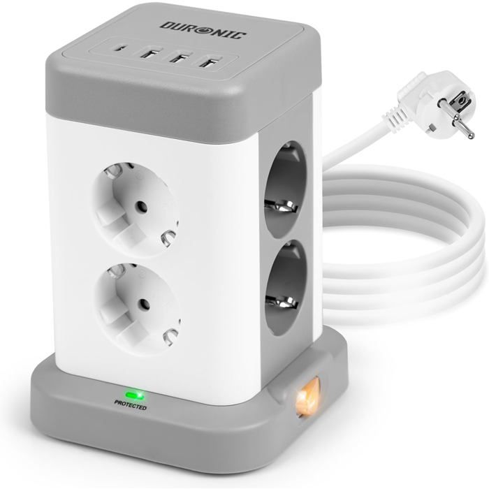 Tour Multiprise 3M, 8 Prises Multiprise Avec 4 Interrupteur Individuel