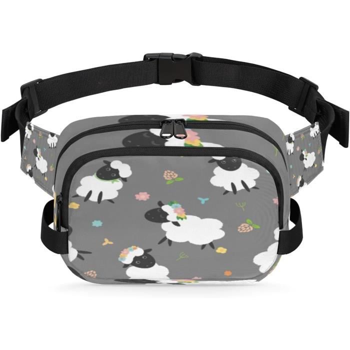 Wiserset Sac Banane Homme Femme 6 Poches + Porte-Bouteille - Nylon 900D Imperméable, Randonnée, Jogging, Chien, Voyage, Course, Gris