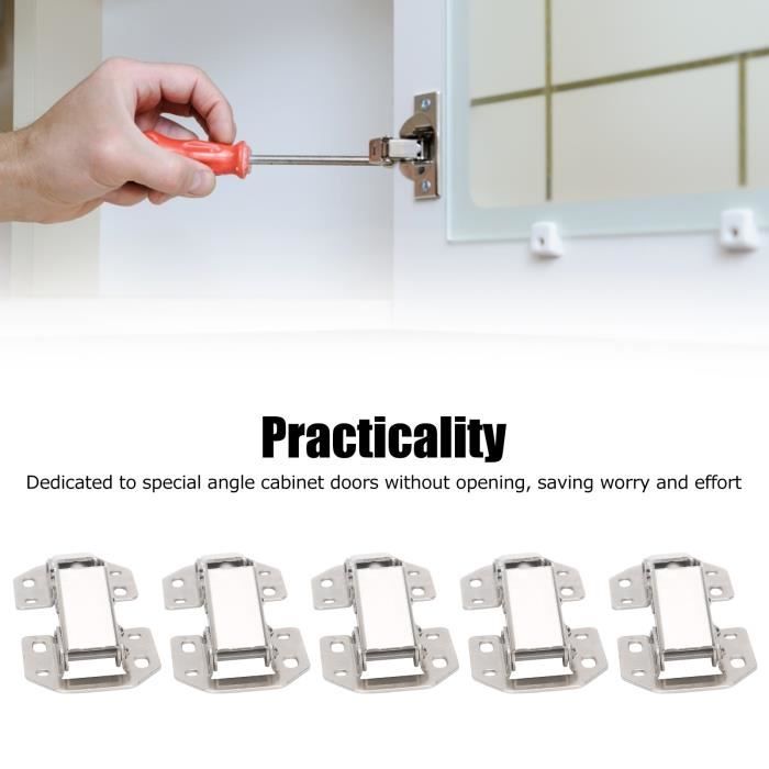 Charnières D'Armoire, 4 Pack De Charnières Inox Overlay Soft Close