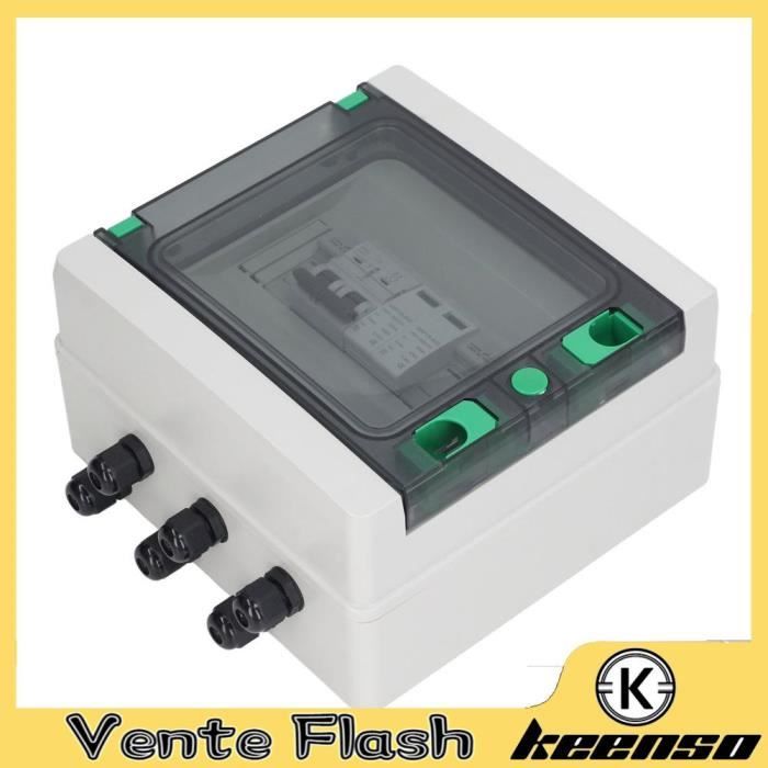 Boîte De Jonction Solaire DC500V 32A IP65 | Avec Parafoudre & Fusible 15A | Pour Panneaux Solaires Extérieurs | Installation Réseau Ou Hors-Grille