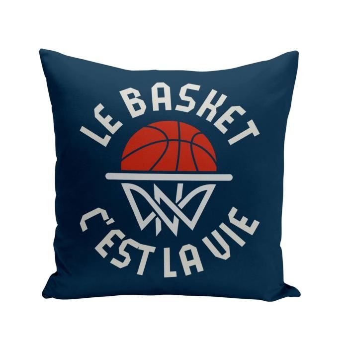 Housse de Coussin Bleu 40x40 cm Le Basket c'est la Vie Sport Basketball  Ballon - Cdiscount Maison