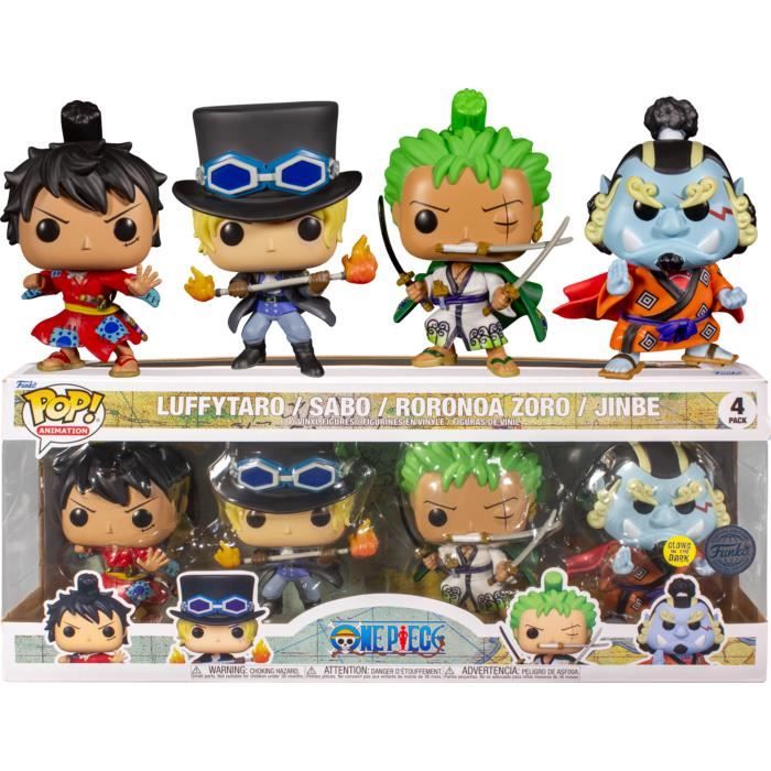 Figurine Funko Pop! One Piece Luffytaro - Sabo - Roronoa Zoro - Jinbe Glow  in the Dark 4-Pack Exclusive - Cdiscount Jeux - Jouets