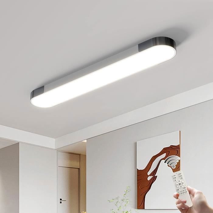 Plafonnier LED moderne GANEED - Noir et blanc - Dimmable avec Télécommande - 48W/3000-6500K