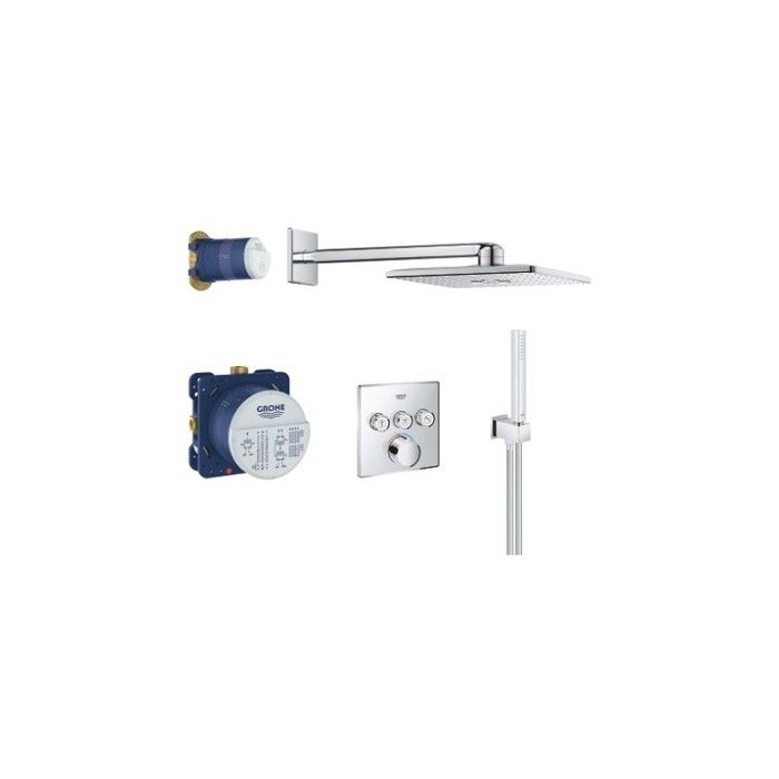 Set de douche SmartControl GROHE - Mitigeur encastré 3 sorties - Chromé