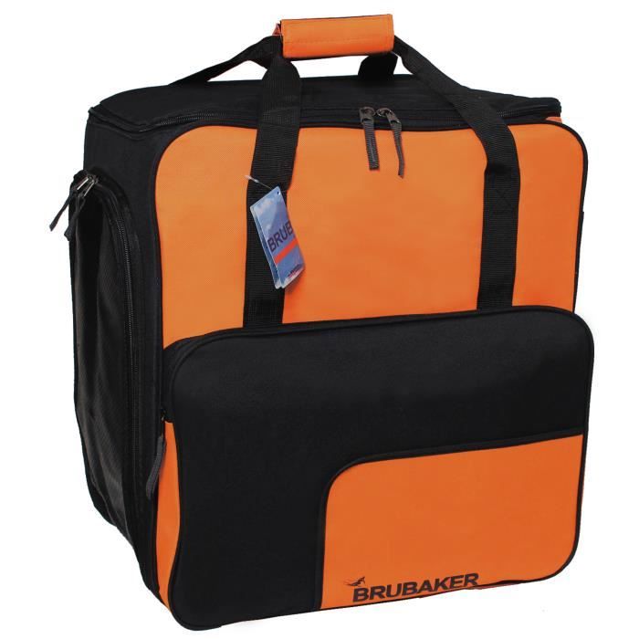 BRUBAKER Carver Pro 2.0 Sac a Chaussures de Ski Sac pour casque Noir Orange
