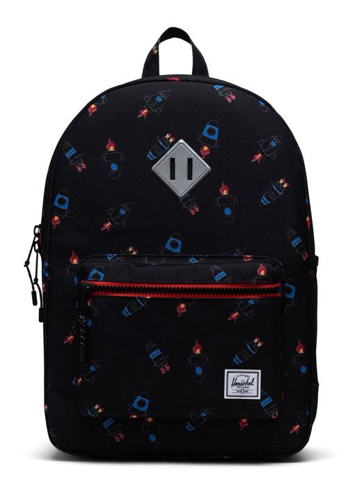 Herschel Sac a dos noir pour fille et garcon Heritage Youth Backpack XL Rocket Sketch 176408 noir Cdiscount Bagagerie Maroquinerie