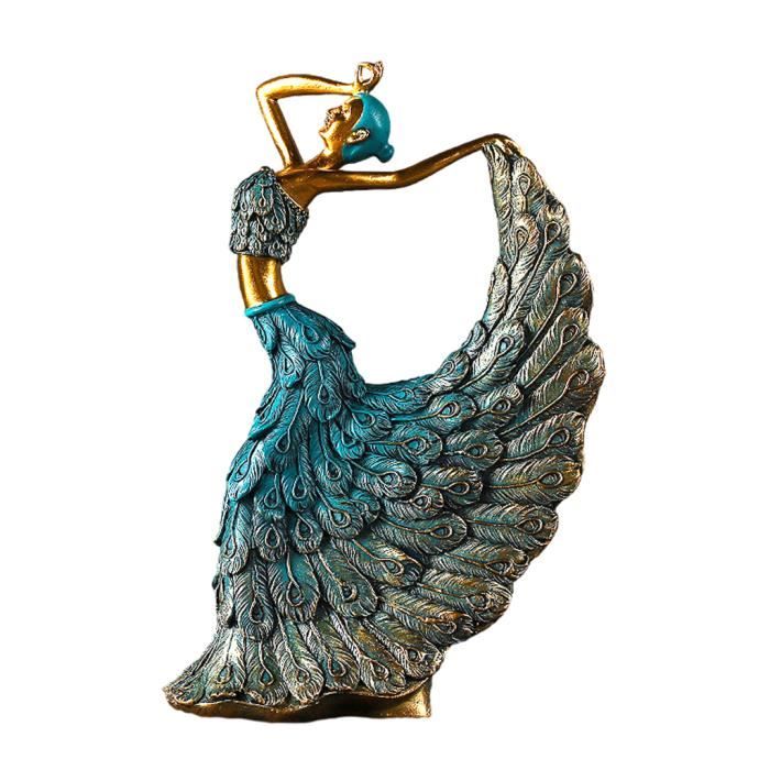 ESTINK Statue de paon décoratif en fer pour jardin avec queue étalée