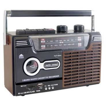 Radio-cassette enregistreur - INOVALLEY - RK10N - Haut-parleur 1 x 8 Watts - AM/FM/SW1/SW2