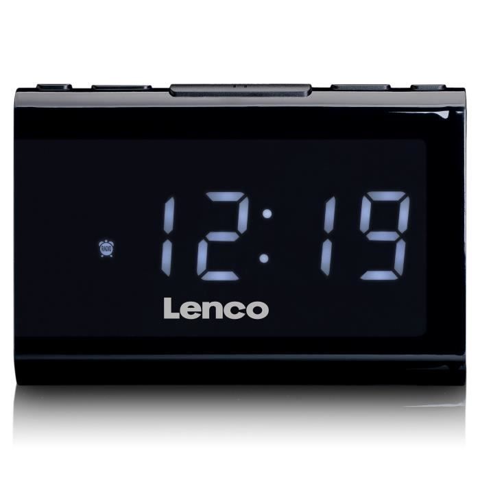 Radio-réveil FM AKOR Avec Projecteur D'heure Rotatif Et Port USB De Charge - Double Alarme, écran LED, Fonction Snooze - 1