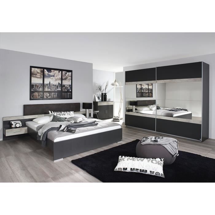 Chambre Adulte Contemporaine Grise Penny 180 X 200 Cm Gris Achat