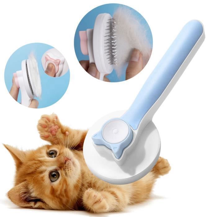 Meilleurs prix pour Brosse Chat Chien Poil Long Courts - Brosse Pour Chat Auto-Nettoyage, Brosse chien sous poil - Peigne de Toilettage Animaux - Bleu