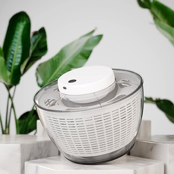 Essoreuse à Salade électrique 6 Litres - Grande Capacité Pour Laitue, Fruits, Légumes - Avec Panier à Laver Et Bol - Fonction Automatique, Rechargeable