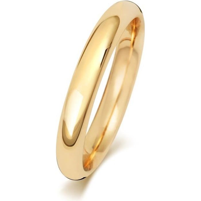 Bague de Mariage Alliance Homme Femme 3mm Or 375 1000 Jaune