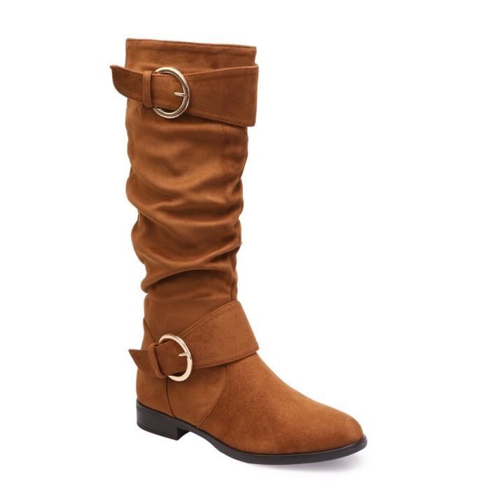 bottes effet plissé