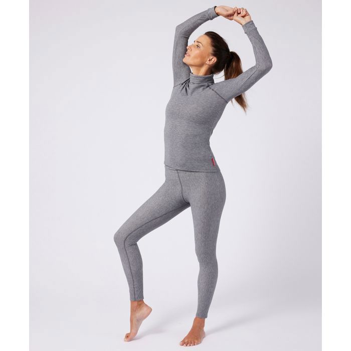 DamartSport - Tee-shirt col roulé Comfort Thermolactyl 4 femme - Gris chiné