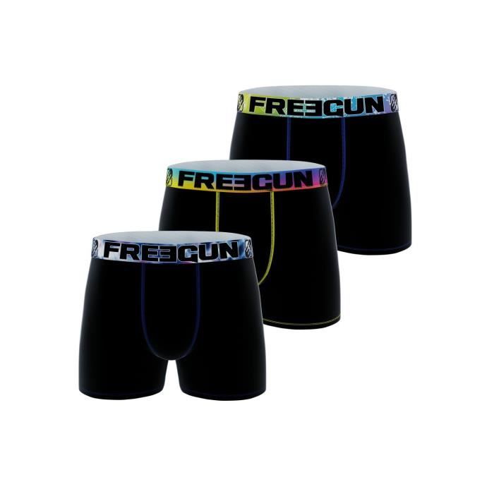 Boxers microfibre FREEGUN Lot de 3 Garcon Noir Cdiscount Pret a Porter
